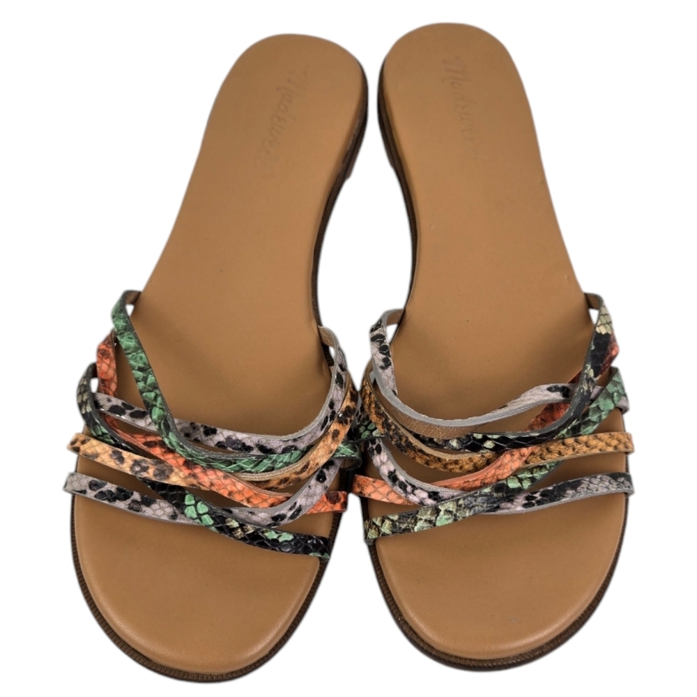 Madewell Tracie Crisscross Leather Sandal Reptile Multicolor Size 8.5